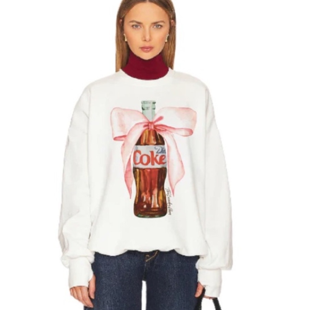 NWT-THE LAUNDRY ROOM Revolve Diet Coke Bow Standard Jumper Sweatshirt❌small flaw